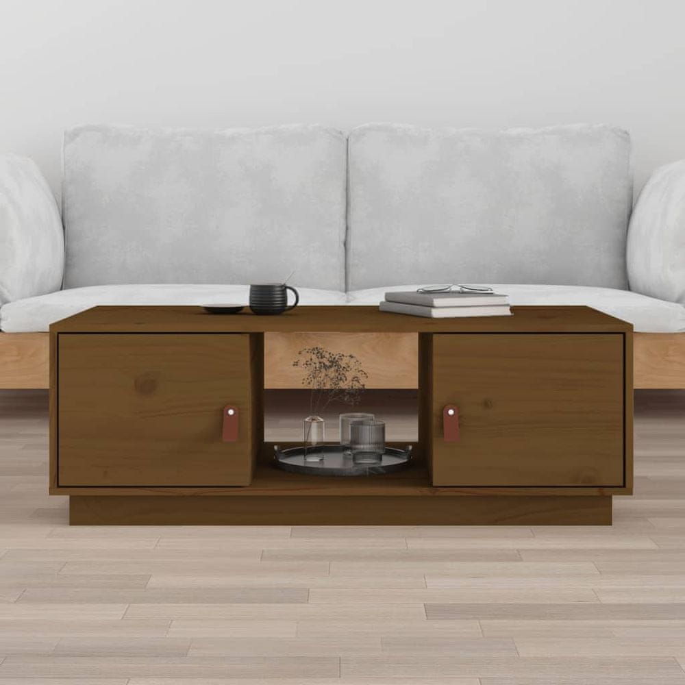 Vidaxl Konferenčný stolík medovo-hnedý 100x50x35 cm borovicový masív